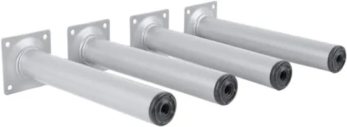 Amig gambe tavolo acciaio 30x250mm argento kit 4 pezzi