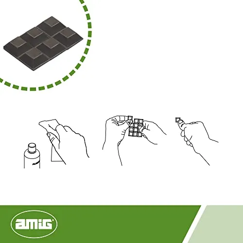 Amig Paracolpi Adesivi 20 x 20 mm Marrone PVC