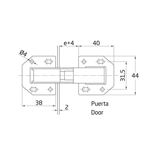 Amig cerniera granchio 100x44 mm acciaio 2pz invisibile
