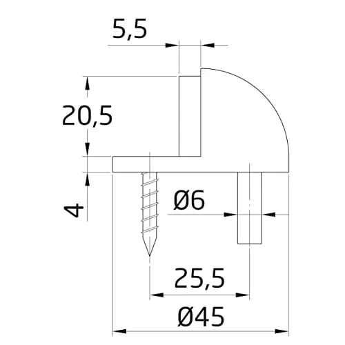Amig Fermaporta Pavimento Ø45x25 mm Zamak Oro con Viti