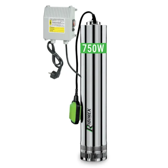 Ribimex 4 Turbine Pompa Sommersa 750W 8000 L/h Pozzo