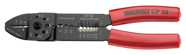 TengTools Pinza Crimpatrice 9 Manico Rosso per Cavi