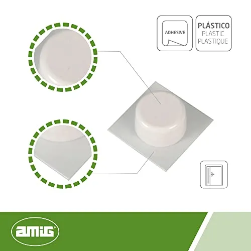 Amig 405 fermaporta adesivo bianco 45x45 mm