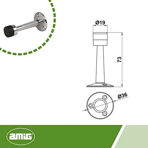 Amig 601 fermaporta a parete cromo 19x75 mm
