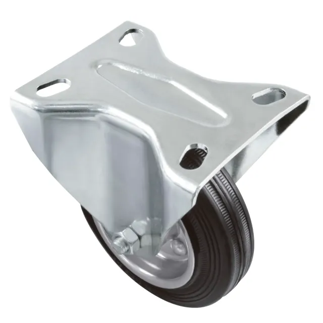 Amig Set 4 Ruote Fisse 80 mm Gomma 70 Kg Nere