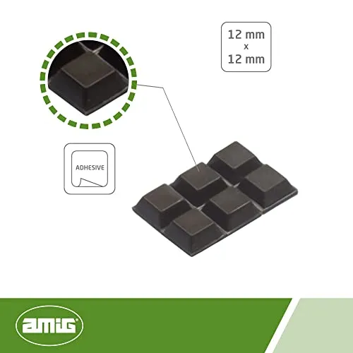 Amig paracolpi adesivi PVC marroni 12x12 mm