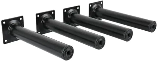 Amig gamba rotonda nera 30x200 mm per mobili acciaio