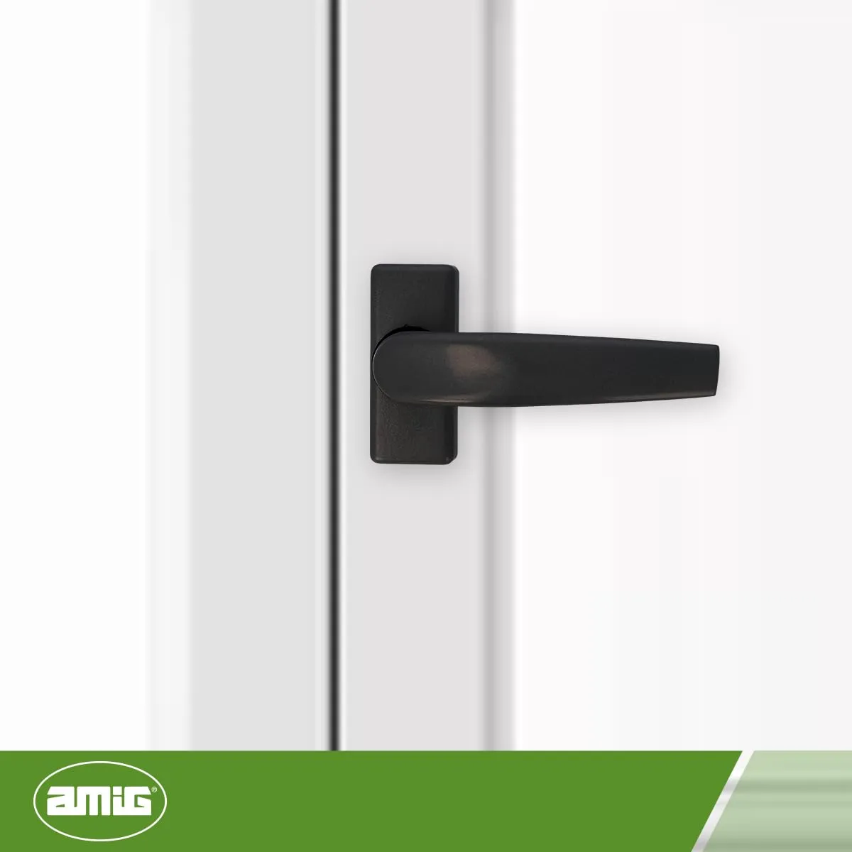 Amig Delta Maniglia Rosetta Alluminio Nera 121x72 mm