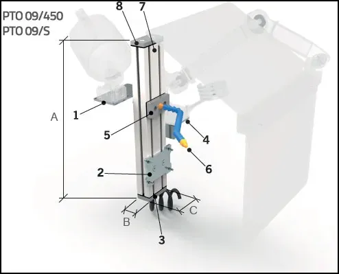 TECNO PIU' colonna supporto accessori tornio parallelo