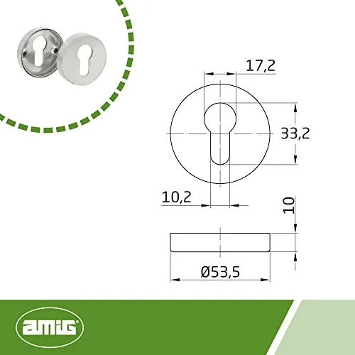 Amig Mod. 3 bocchetta cilindro europeo 53,5 mm inox