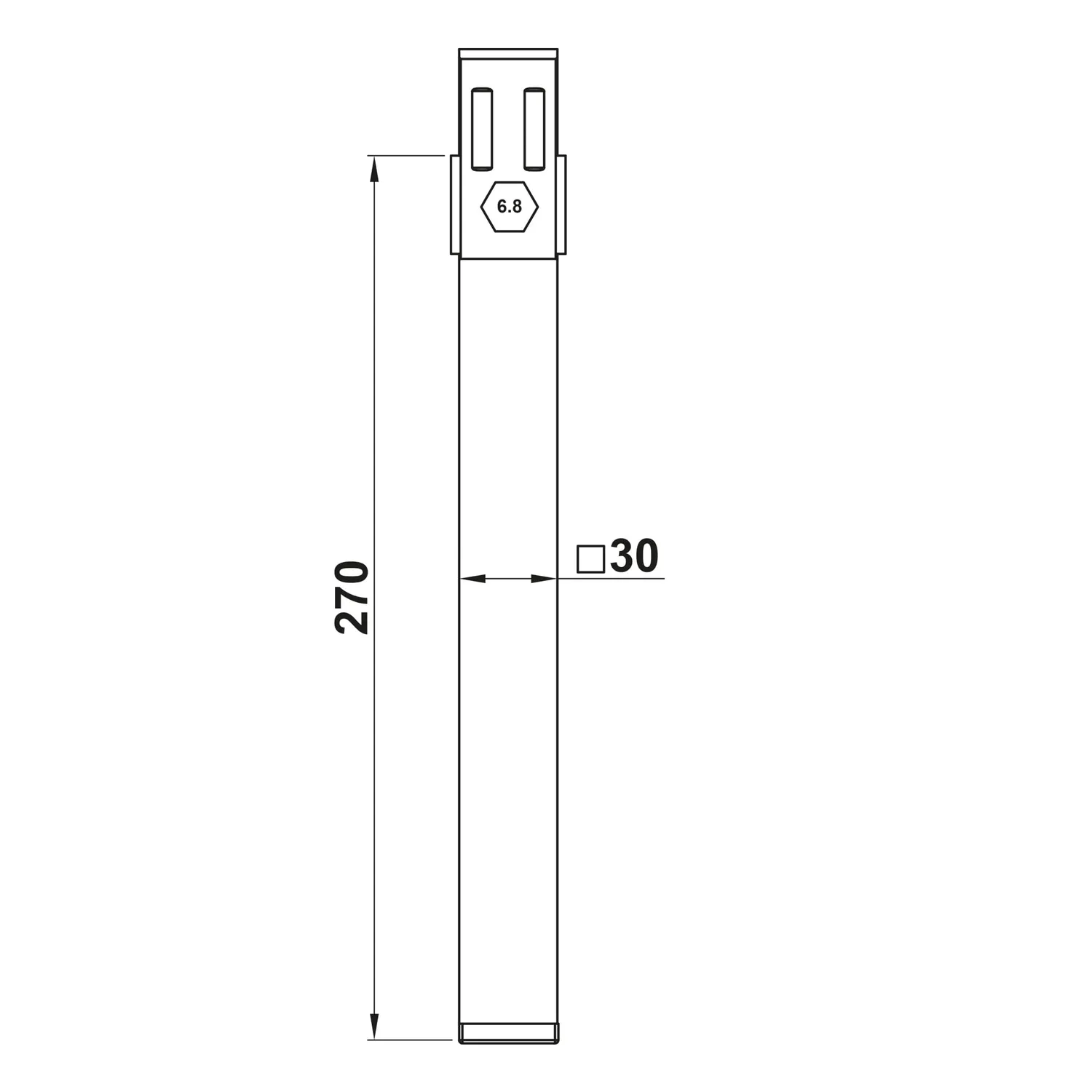 Amig piedino quadrato nero 270 mm per rete a doghe 30 kg