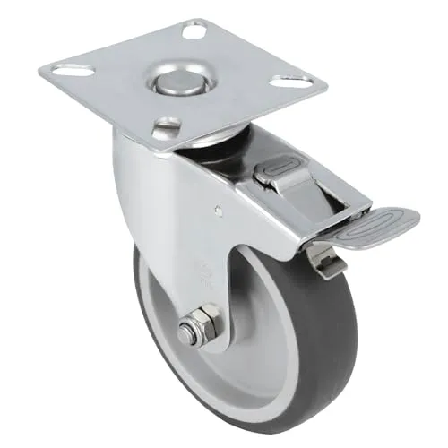 Amig Set 4 Ruote Inox Ø 100 mm Gomma Nera 90 kg