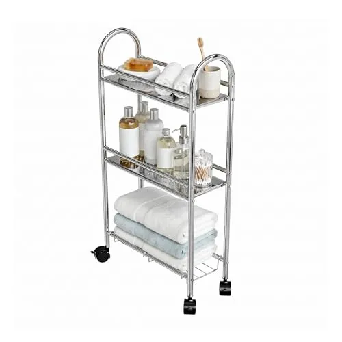Amig Brisa carrello bagno stretto 3 ripiani con ruote