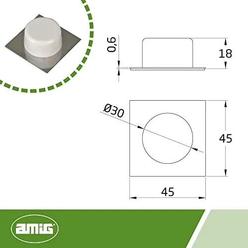 Amig 405 fermaporta adesivo bianco 45x45 mm