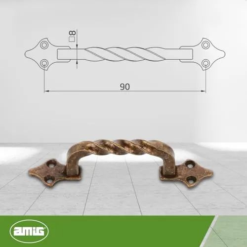 Amig 1002 maniglia mobili 90 mm cuoio