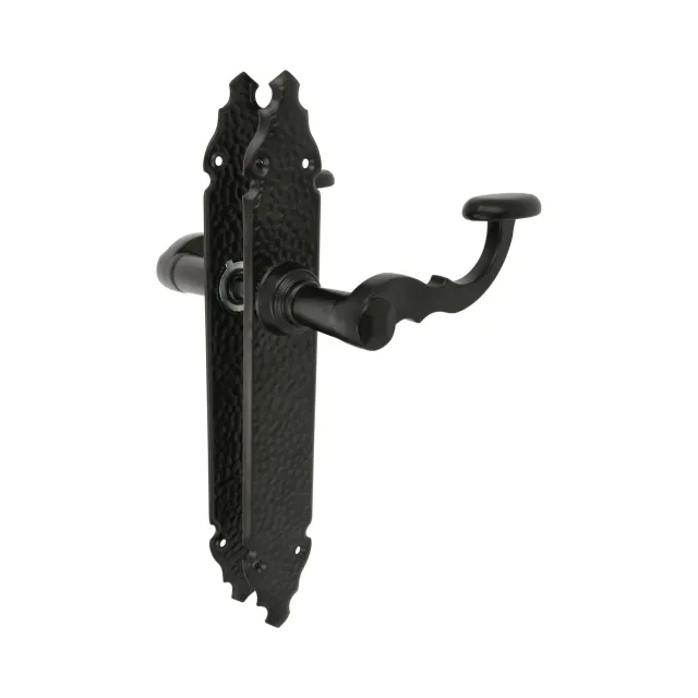 Amig maniglie rustiche placca martellata 280x45 mm nero