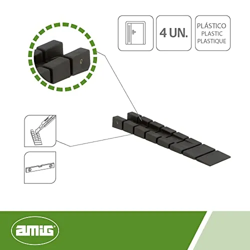 Amig cunei livellanti neri mobili set 4 pezzi