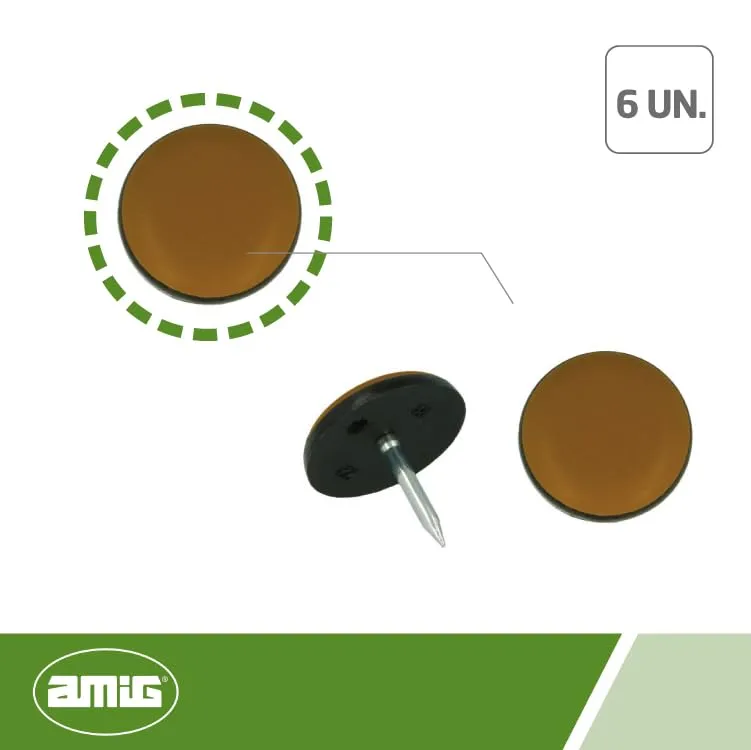 Amig 78 pattino scorrevole teflon 22 mm marrone