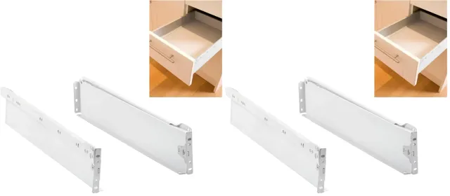 Amig Mod.30 Guide Cassetti 86x500 mm 2 Pezzi Bianche