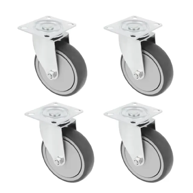 Amig Set 4 Rotelle 100mm Gomma Grigia 110Kg Piastra