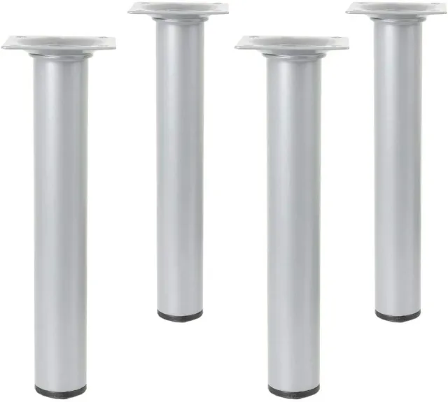 Amig gambe tavolo acciaio 30x250mm argento kit 4 pezzi