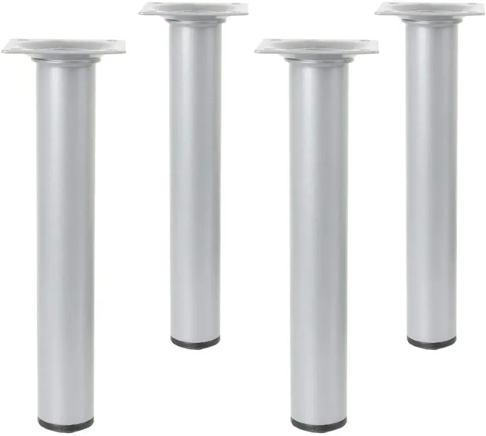 Amig gambe tavolo acciaio 30x250mm argento kit 4 pezzi
