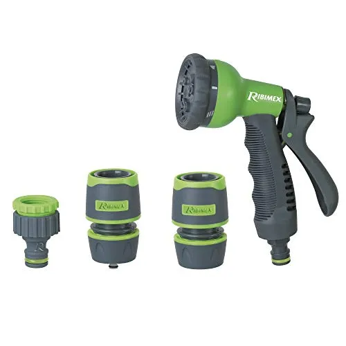 Ribimex kit irrigazione giardino pistola 8 getti tubi 12-15 mm