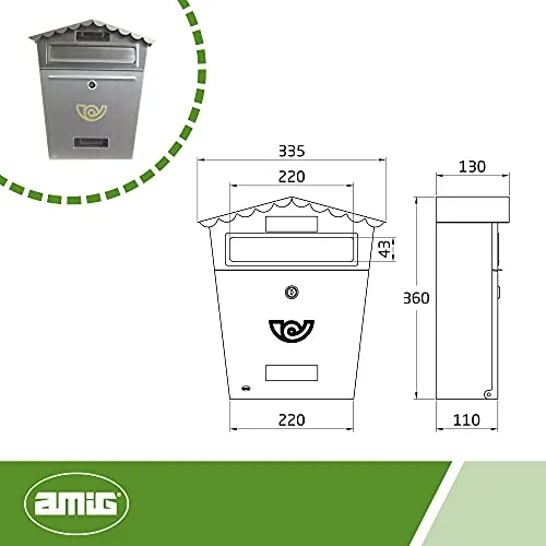 Amig Modello 1 cassetta postale argento 37x32 cm