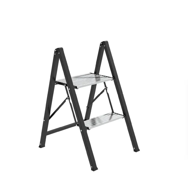 Amig Sgabello Pieghevole 2 Gradini Nero 66x48x40 cm