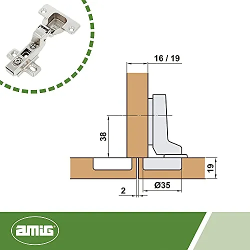 Amig Cerniere Mobili 35 mm Nichel 110° 2 Pezzi