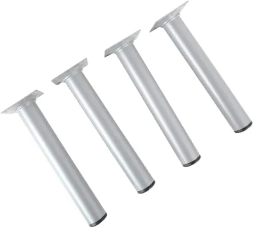 Amig gambe tavolo acciaio 30x250mm argento kit 4 pezzi