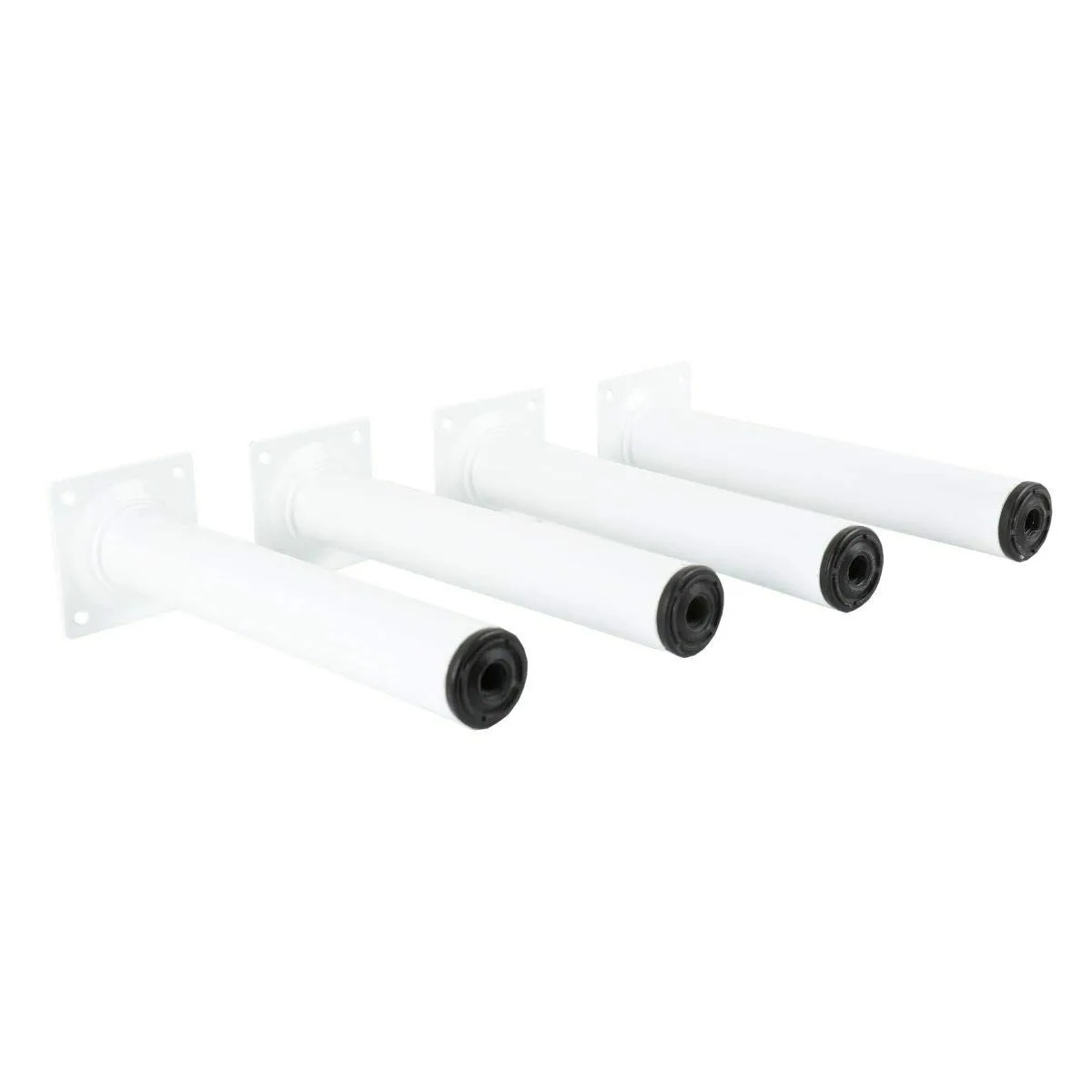 Amig Set 4 Gambe Mobili Rotonde Acciaio Nere 600 mm