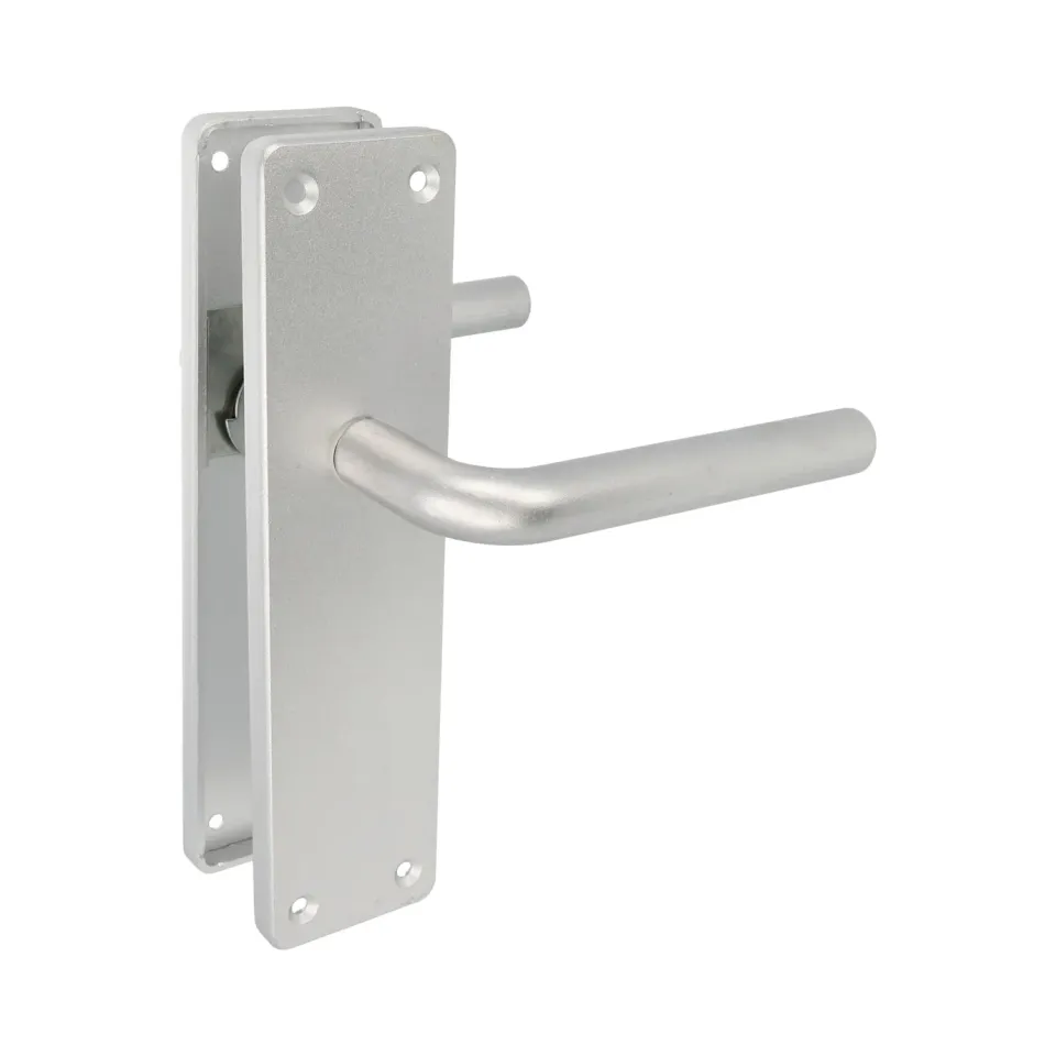 Amig maniglia argento alluminio placca quadra 222x55 mm