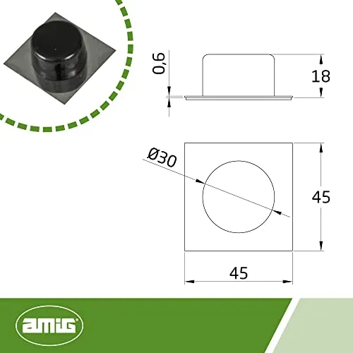 Amig 405 fermaporta adesivo nero 45 mm plastica