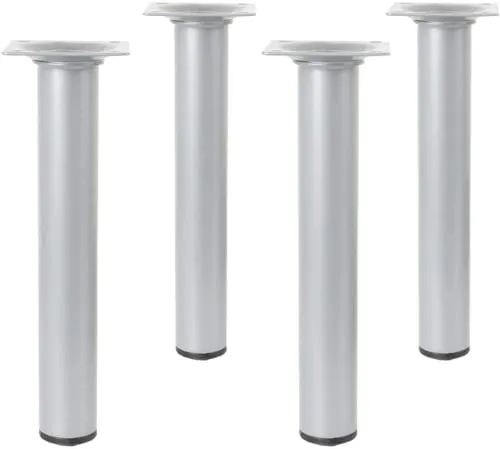 Amig gambe tavolo acciaio 30x250mm argento kit 4 pezzi