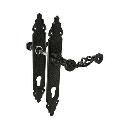 Amig maniglia piastra martellata 280 mm nera privacy