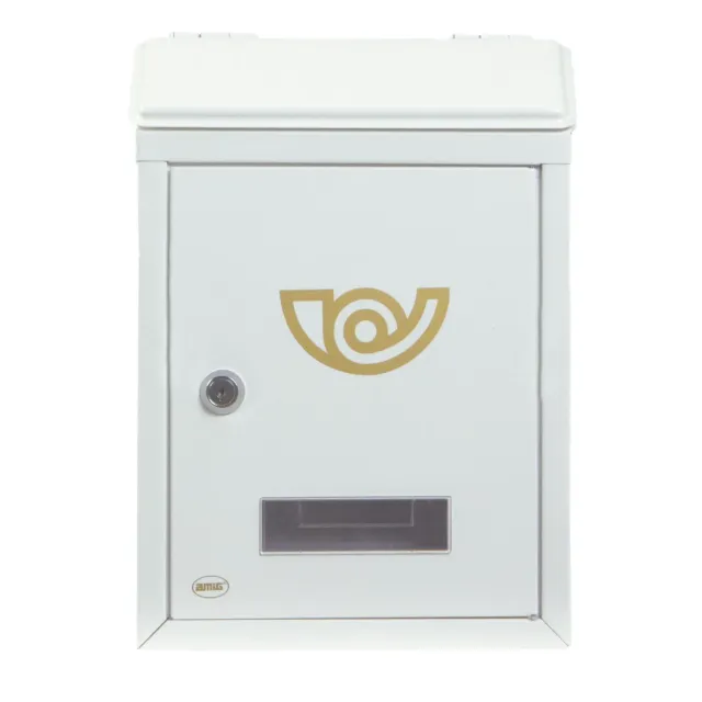 Amig Mod. 2 Cassetta Postale Bianca Mini in Acciaio