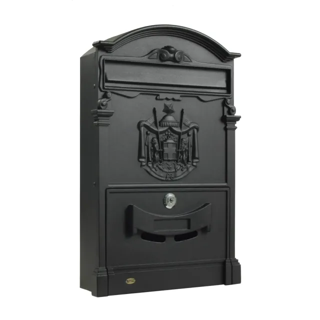Amig Cassetta Postale Alluminio Nero Opaco 40,5x25,5x8,5 cm