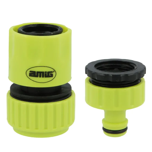 Amig kit raccordi tubo 3/4 raccordo rapido 2 pezzi ABS verde